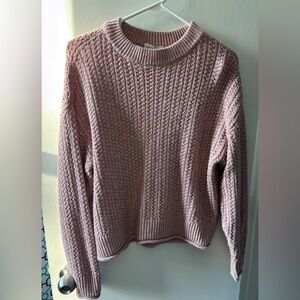 Universal Thread Women's Cable Knit Crewneck Sweater - Mauve XS